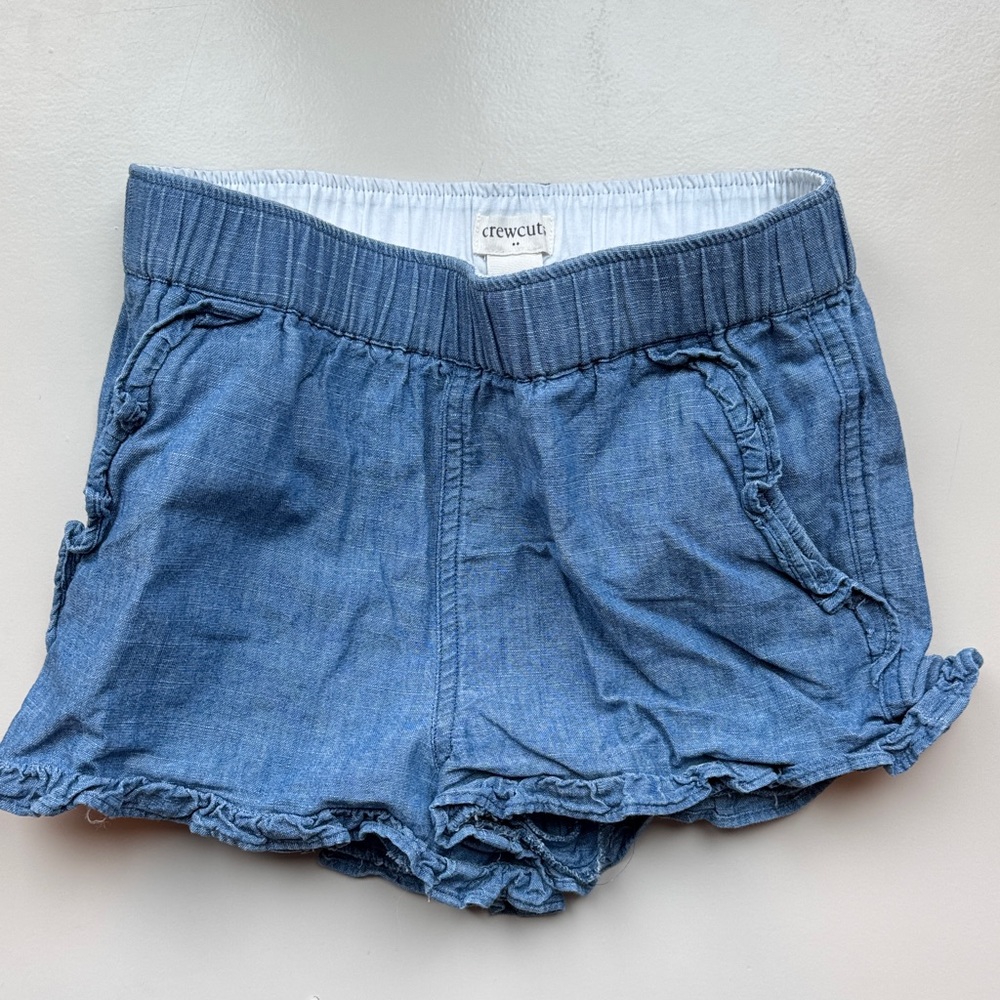 Crewcuts Denim Blue Ruffle Shorts